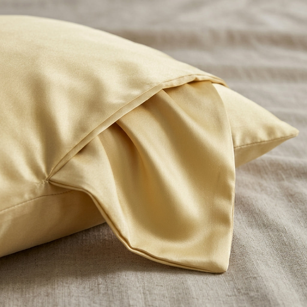 Butter Yellow Pure Mulberry Silk Pillowcase with Gift Box