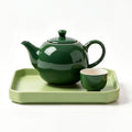Forest Green and Sage Ceramic Tea Set