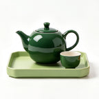 Forest Green and Sage Ceramic Tea Set