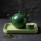 Forest Green and Sage Ceramic Tea Set