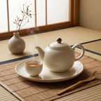 Ivory Porcelain Tea Set with Gold Trim