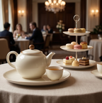 Ivory Porcelain Tea Set with Gold Trim