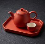 Crimson Matte Ceramic Tea Set