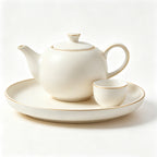 Aura Matte Ivory Ceramic Tea Set