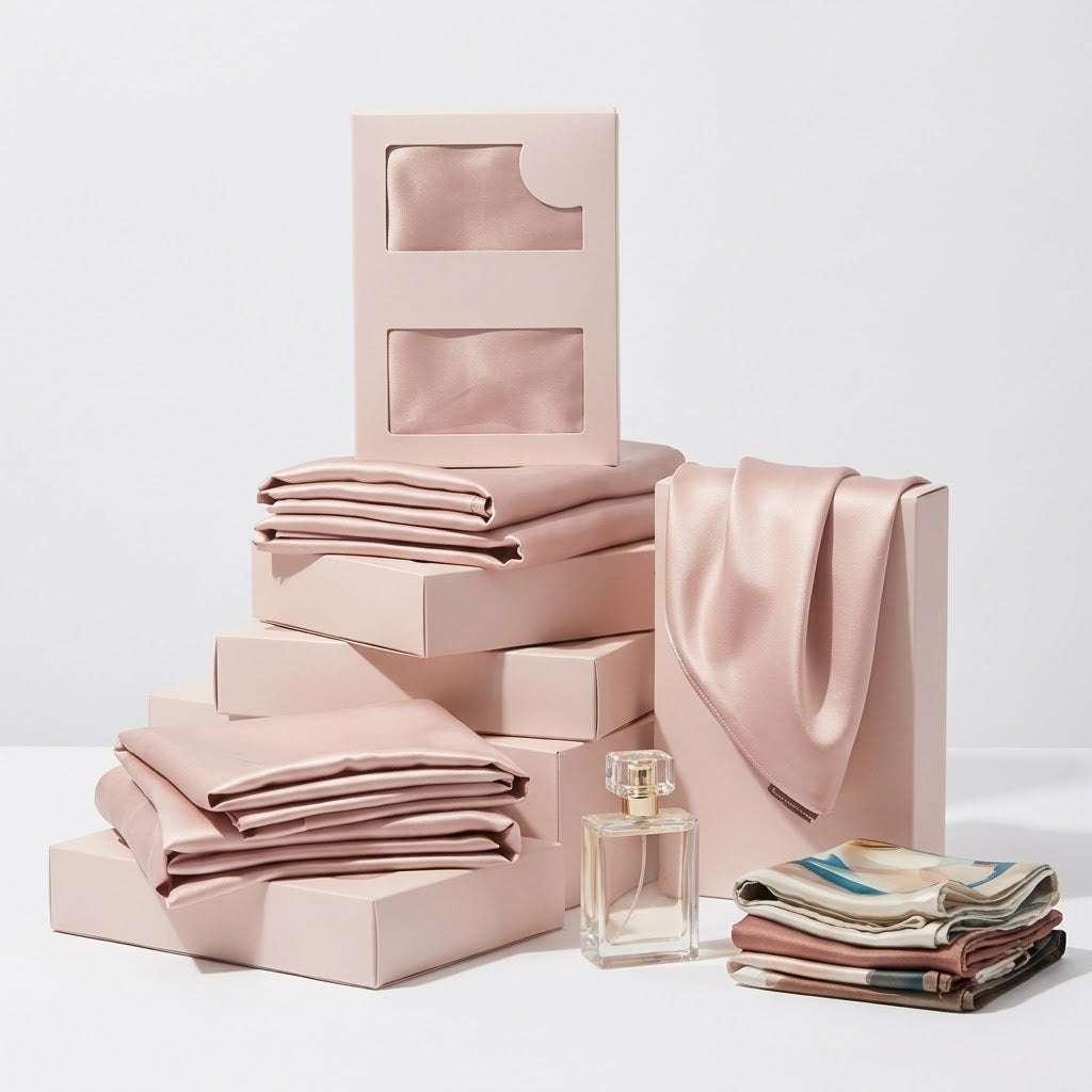 Blush Pink Pure Mulberry Silk Pillowcase with Gift Box