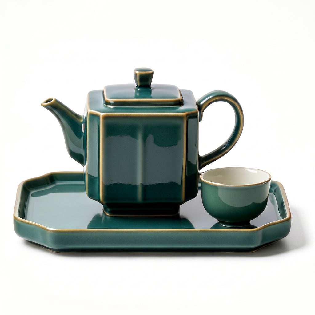 Imperial Emerald Hexagonal Ceramic Tea Set