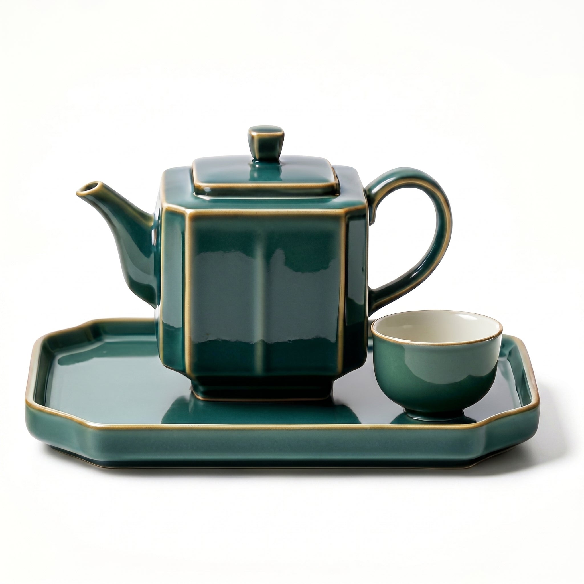 Imperial Emerald Hexagonal Ceramic Tea Set