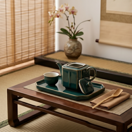 Imperial Emerald Hexagonal Ceramic Tea Set