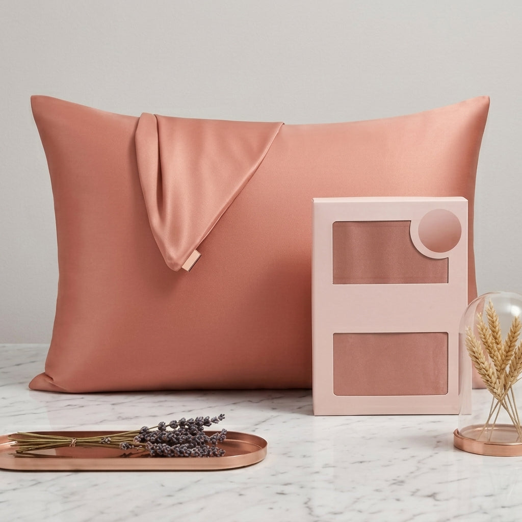 Dusty Rose Pure Mulberry Silk Pillowcase with Gift Box