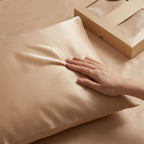 Champagne Gold Pure Mulberry Silk Pillowcase with Gift Box