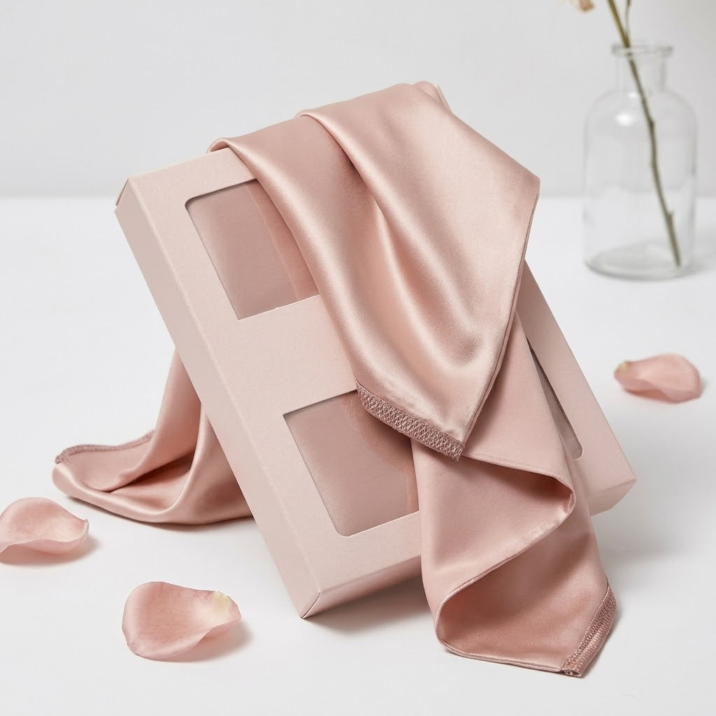 Blush Pink Pure Mulberry Silk Pillowcase with Gift Box