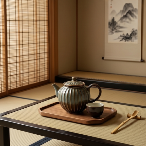 Mint Celadon Hexagonal Ceramic Tea Set