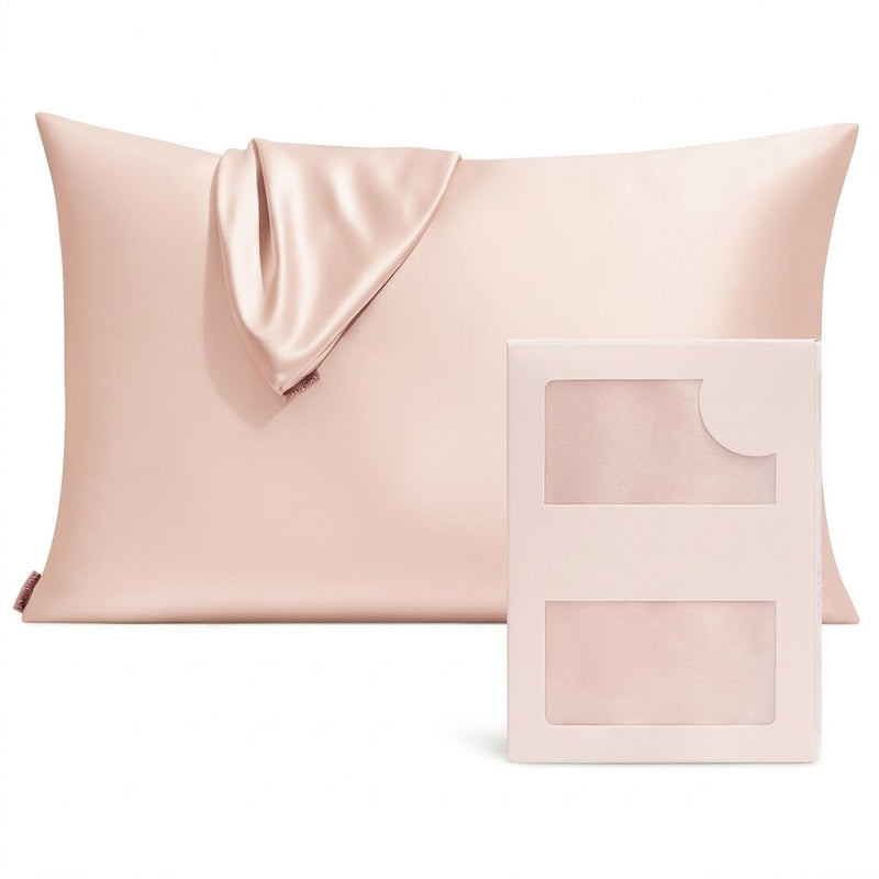 Blush Pink Pure Mulberry Silk Pillowcase with Gift Box