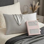 Silver Gray Pure Mulberry Silk Pillowcase with Gift Box