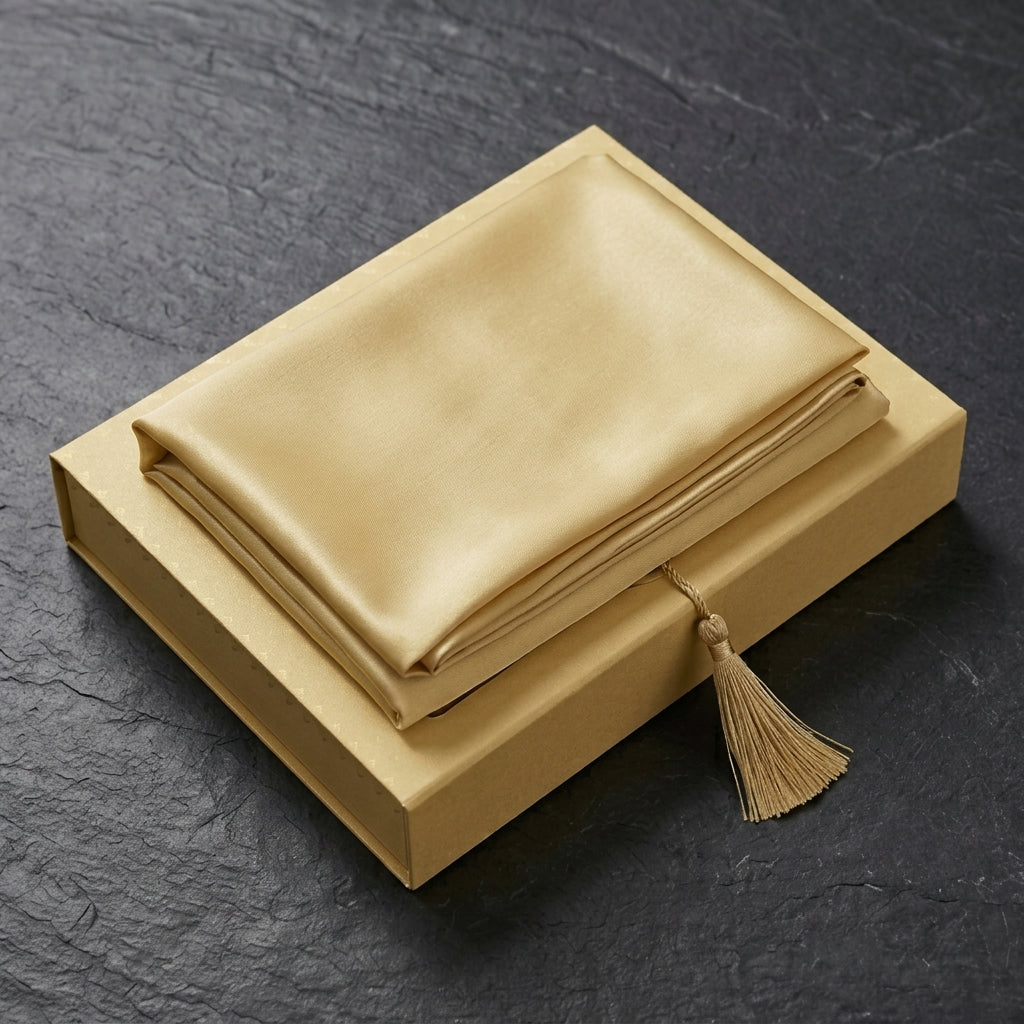 Butter Yellow Pure Mulberry Silk Pillowcase with Gift Box