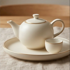 Aura Matte Ivory Ceramic Tea Set