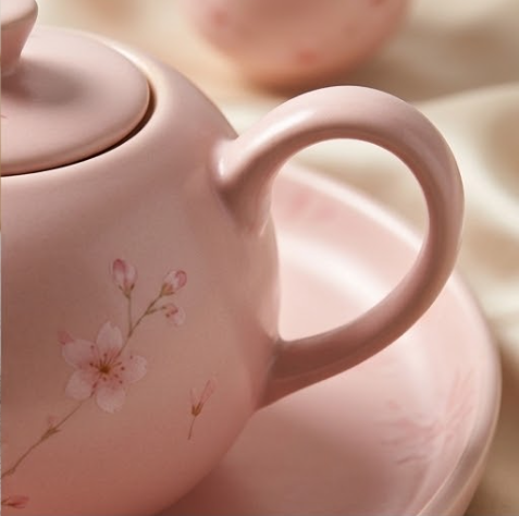 Sakura Blossom Pink Ceramic Tea Set