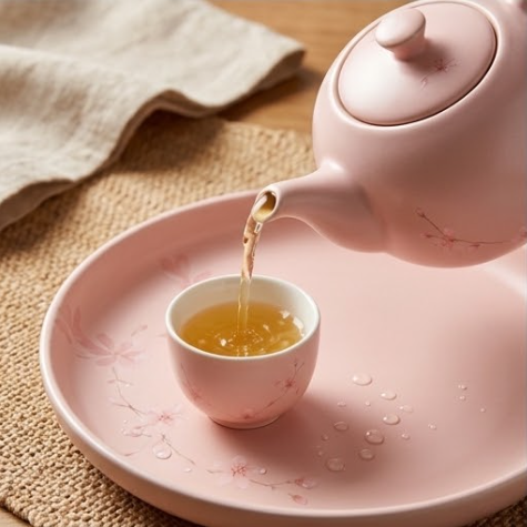 Sakura Blossom Pink Ceramic Tea Set