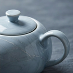Serene Aqua Marble Ceramic Tea Set