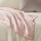 Red Bows on Pink Pure Mulberry Silk Pillowcase with Gift Box